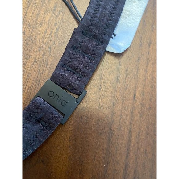 Onia Allegra Button- Embellish Bandeau Bikini Top in Black Small - Picture 11 of 13